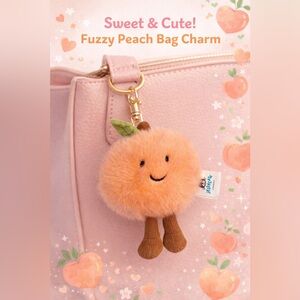 Jellycat Peach Amuseables Plush Bag Charm